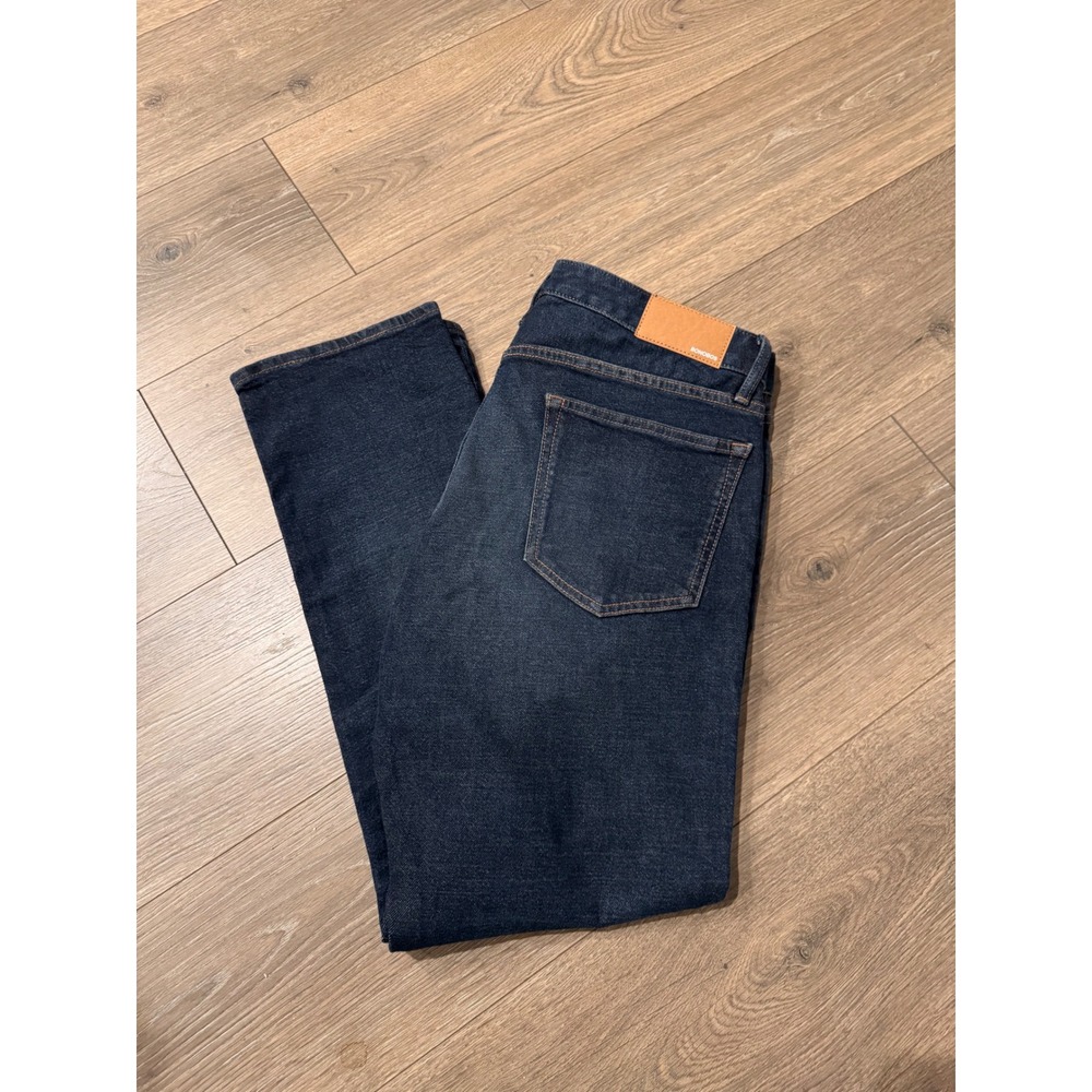 Bonobos Mens Dark Wash Stretch Organic Cotton Denim Jeans 33x30